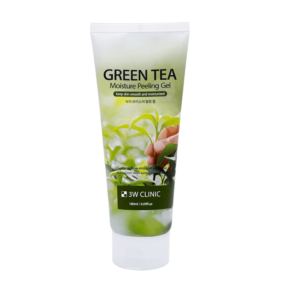 3W Clinic Green Tea Moisture Peeling Gel 180 ml. – Gentle Exfoliating Gel with Green Tea Extract.