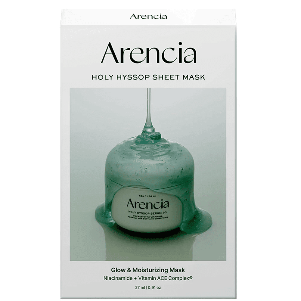 Arencia Holy Hyssop Sheet Mask 5-pack front UK