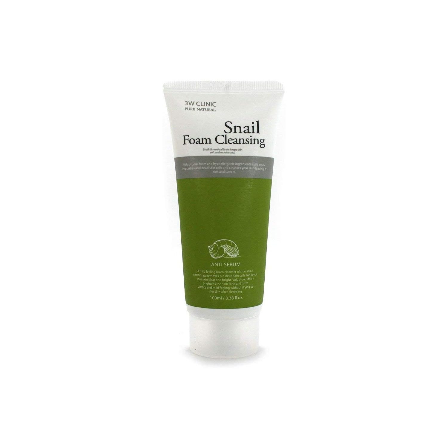 3W Clinic Snail Foam Cleansing – Regenerative Snail Mucin Face Wash (100 ml).